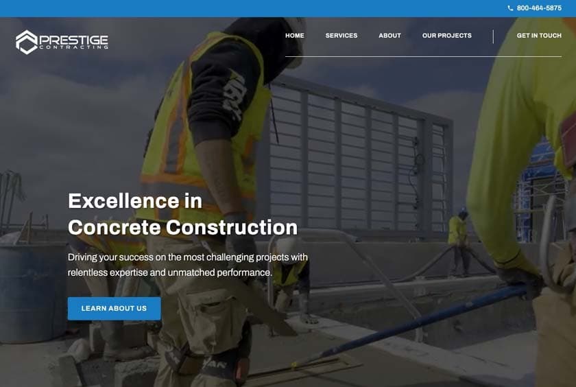 Prestige Contracting - Website Design